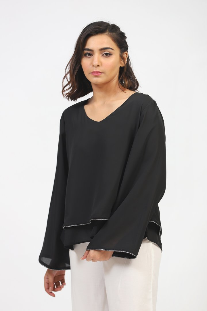 Black Double Layered Top